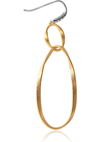 Altın Birbirine Bağlantılı Kristal Taş Detaylı 925 Ayar Gümüş Küpe 162 fırsatları