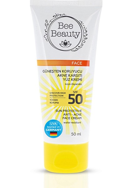 Akne Karşıtı Güneş Koruyucu Yüz Kremi SPF50 – Yağsız, Hafif Formül, 50 ml