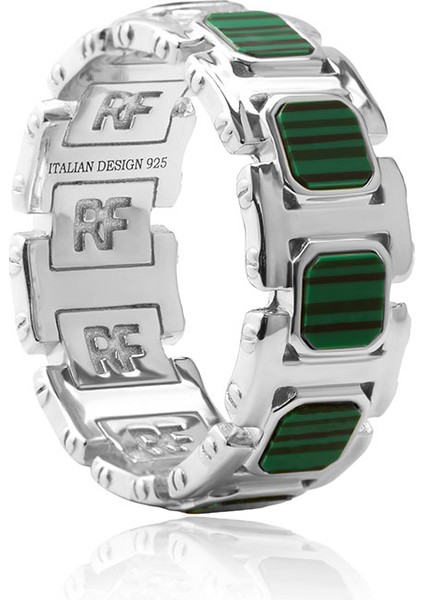 Gümüş Renkli Detaylarla Tasarlanmış 925 Ayar Gümüş Yüzük 166