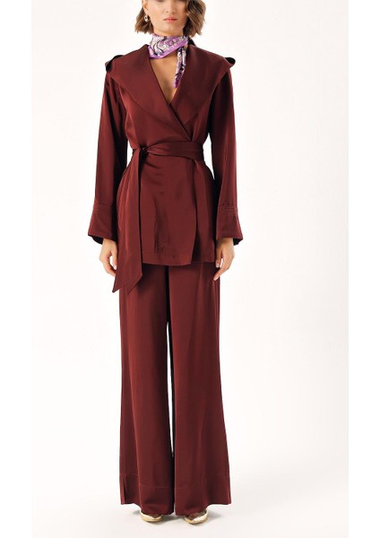 Mürdüm Kapüşonlu Üst ve Pantolonlu Ikili Takım 12325 fiyatları