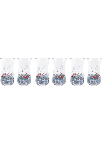 Anason Işleri Balık Masalı Rakı Bardağı Ince Belli 6'lı Set