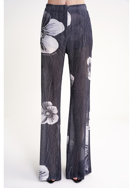 Siyah Beli Lastikli Piliseli Bol Paça Pantolon 41649 fiyatları