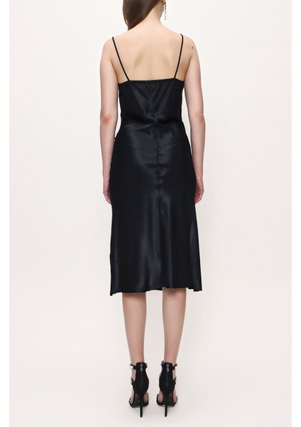 Siyah Ip Askılı Elbise 93970 fırsatları