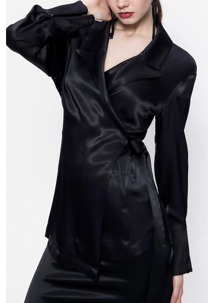 Siyah Bol Kesim Ceket ve Etekli Takım 12290 fırsatları