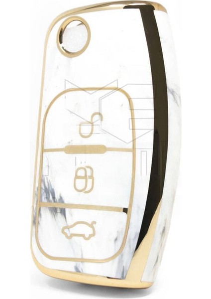 Lüx Ford Focus Fiesta Kuga Tourneo Courier C-Max B-Max Mondeo Nano Anahtar Kılıfı Mermer Desenli