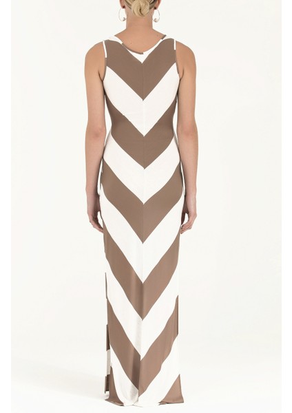 Bej Kolsuz Örme Uzun Elbise 92041 fırsatları