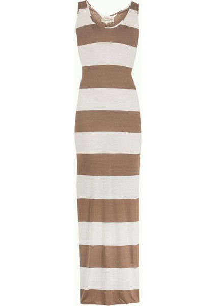 Bej Kolsuz Örme Uzun Elbise 92041 indirimleri