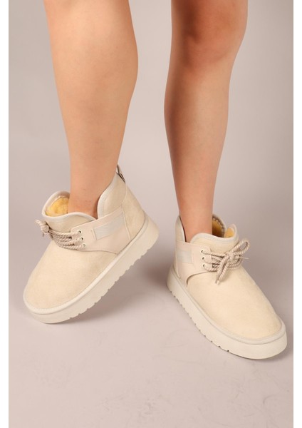 Puff Içi Suni Kürklü Süet Bot Ten modelleri