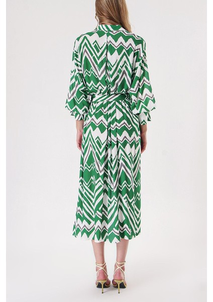 Yeşil Bol Kesim Gömlek Elbise 94058 fırsatları