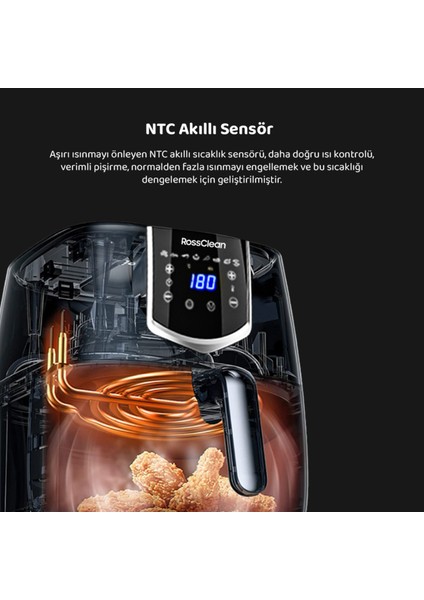5,5l Dijital Hava Fritözü Siyah, Sağlıklı ve Pratik Pişirme Için Ideal Seçenek fırsatları