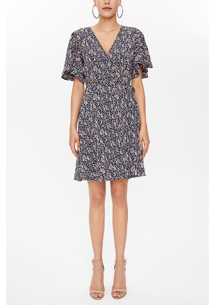 Lacivert Anvelop Mini Elbise 93225