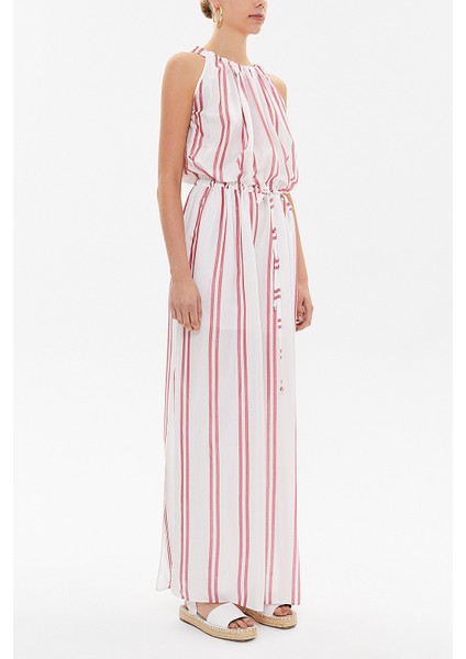 Kırmızı Bağcıklı Kolsuz Uzun Elbise 92385 indirimleri