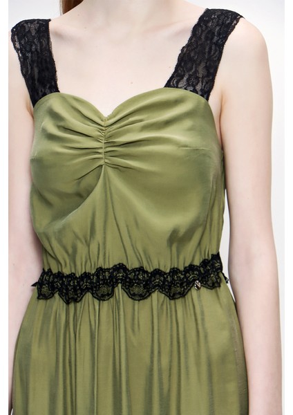 Haki Askılı Dantelli Elbise 93799 modelleri