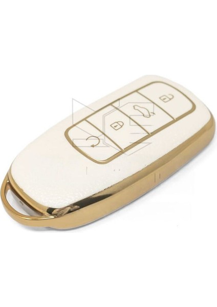 Lüx Chery Tiggo 8 Pro Omoda 5 Tiggo 7 Avantgarde Nano Anahtar Kılıfı Beyaz Gold Renk fiyatları