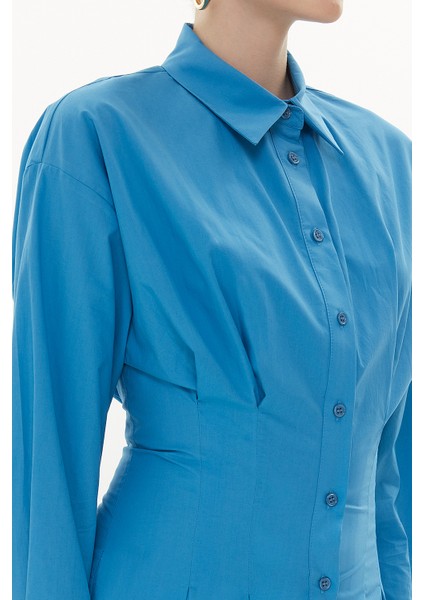 Mavi Belden Oturtmalı Mini Elbise 93324 indirimleri