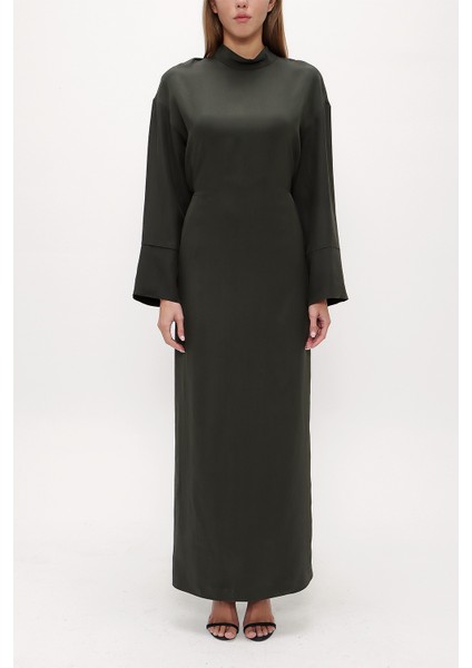 Yeşil Fermuar Detaylı Elbise 93482