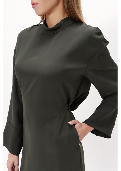 Yeşil Fermuar Detaylı Elbise 93482 modelleri