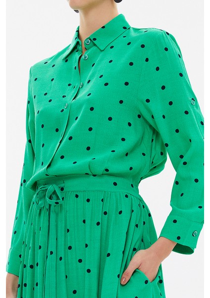 Yeşil Asimetrik Midi Elbise 93117