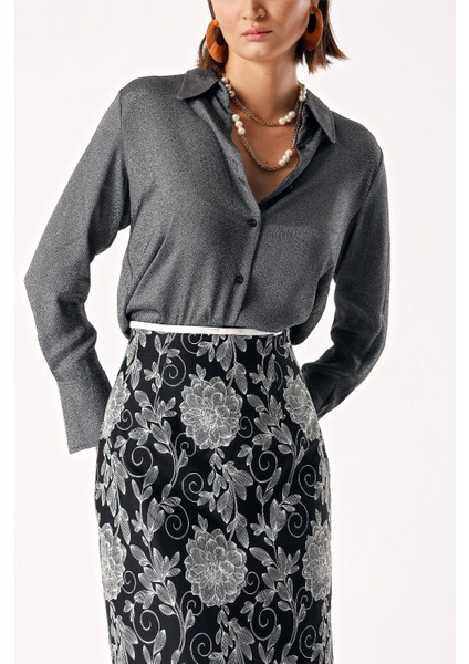 Desenli Jakarlı Dar Kesim Midi Etek 81277 indirimleri