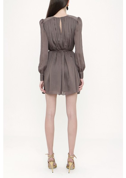 Füme Vatkalı Mini Elbise 93910 fırsatları