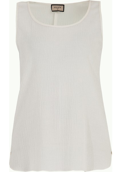 Beyaz Desenli Bol Kesim Kolsuz Bluz 19692 indirimleri