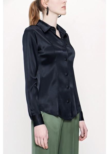 Siyah Dar Kesim Gömlek 10760 modelleri