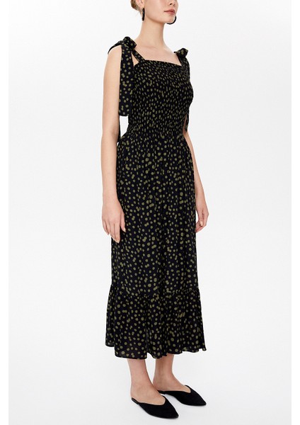 Haki Gipeli Kalın Askılı Midi Elbise 93100 fiyatları