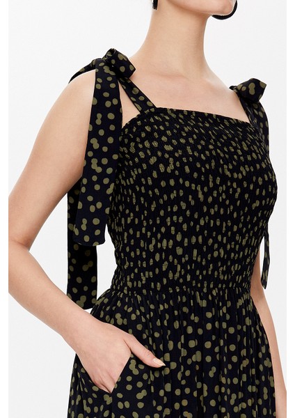 Haki Gipeli Kalın Askılı Midi Elbise 93100 modelleri