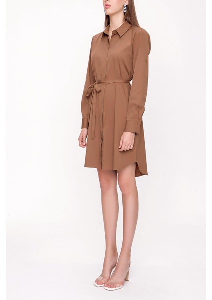 Hardal Kemerli Gömlek Elbise 94006 fiyatları