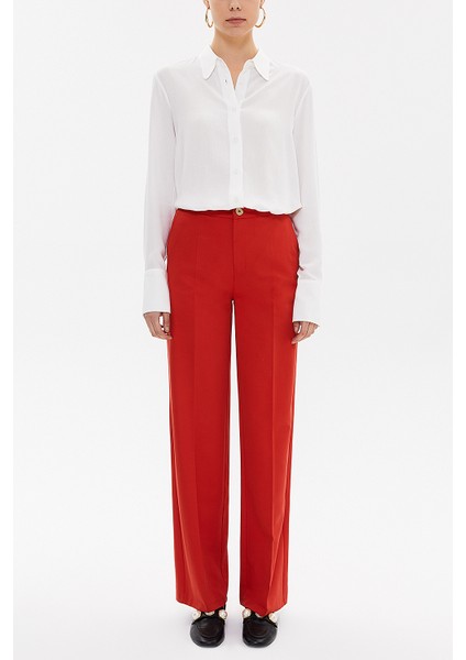 Kırmızı Bol Paça Pantolon 41292