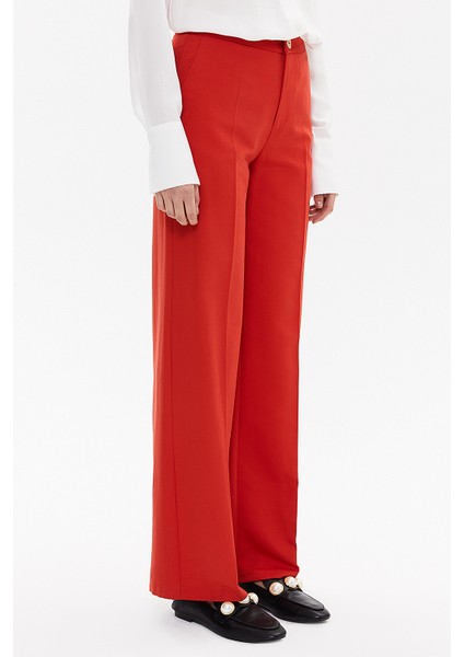 Kırmızı Bol Paça Pantolon 41292 modelleri