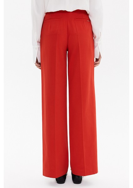 Kırmızı Bol Paça Pantolon 41292 indirimleri