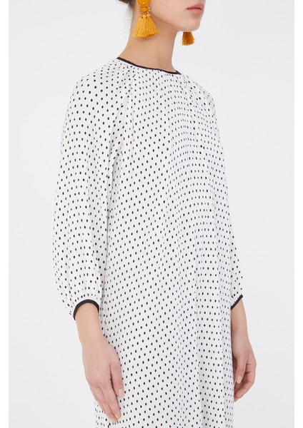 Beyaz Piliseli Midi Elbise 92914 modelleri