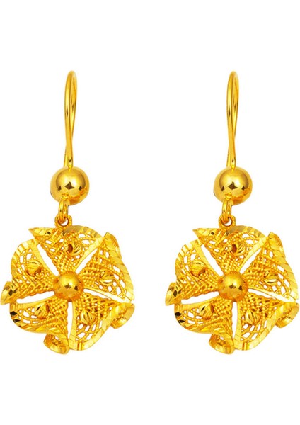 Telkari Işlemeli 22 Ayar Altın Sallantılı Küpe