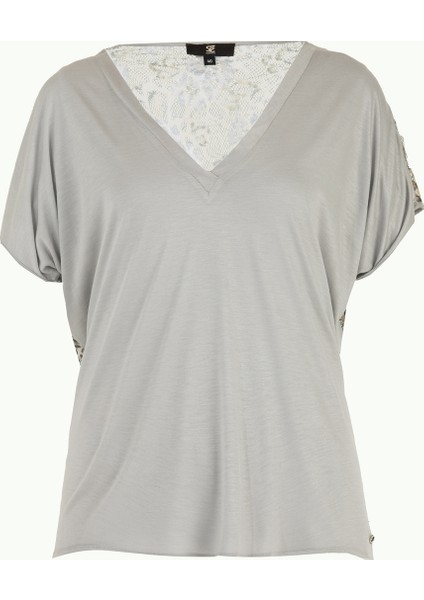 Gri Sırtı Dantelli Bluz 19303 indirimleri