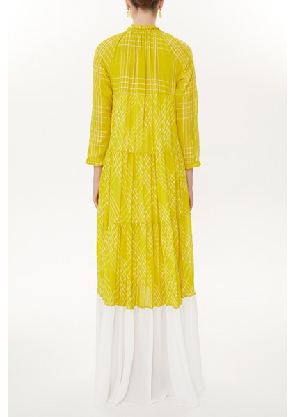 Sarı Büzgülü Bol Kesim Elbise 93454 modelleri