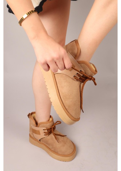 Puff Içi Suni Kürklü Süet Bot Camel fırsatları