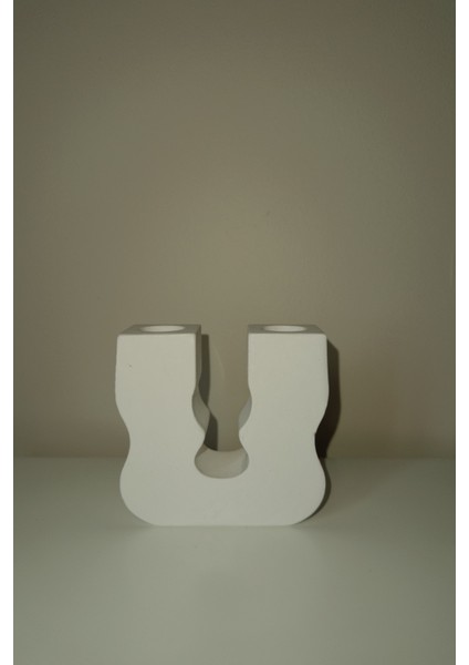 Dalgalı U Model Şamdan Mumluk (Mini) | Modern Dekoratif Mumluk