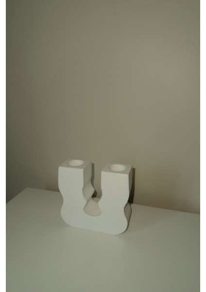 Dalgalı U Model Şamdan Mumluk (Mini) | Modern Dekoratif Mumluk fiyatları