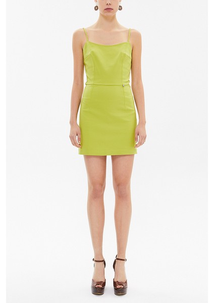 Yeşil Askılı Mini Elbise 93124