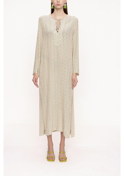 Sarı Bagcık Detaylı Elbise 94035