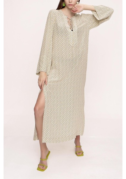 Sarı Bagcık Detaylı Elbise 94035 indirimleri