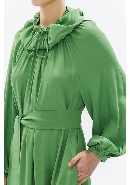 Yeşil Reglan Kol Salaş Uzun Elbise 93356 modelleri