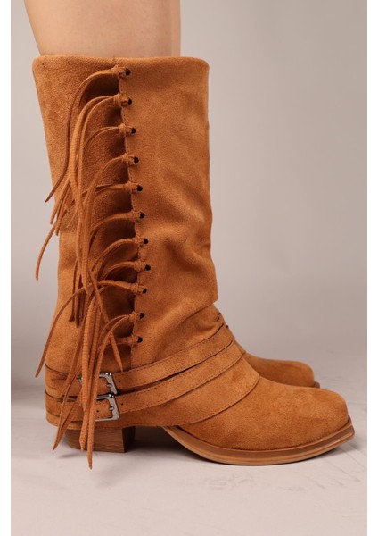 Vaquero Püsküllü Yarım Çizme Taba modelleri