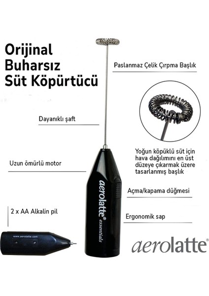 Beyaz Standlı Buharsız Kahve ve Süt Köpürtücü, Pratik ve Şık Tasarım