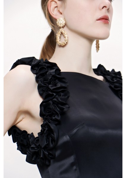 Siyah Kolsuz Dar Kesim Elbise 93901 fırsatları