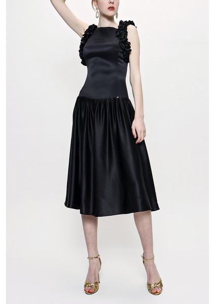 Siyah Kolsuz Dar Kesim Elbise 93901 indirimleri