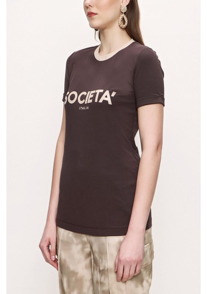 Kahve Baskılı Tshirt 19831 modelleri