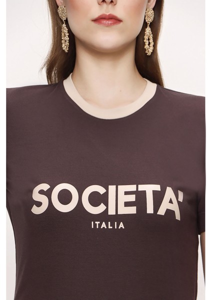 Kahve Baskılı Tshirt 19831 fırsatları