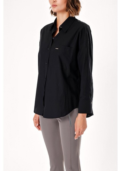 Siyah Bol Kesim Gömlek 10824 fiyatları